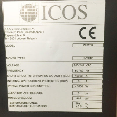 KLA / ICOS HM 200 / WI 2250 Automatic Visual Inspection