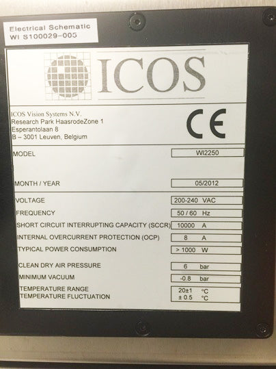 KLA / ICOS HM 200 / WI 2250 Automatic Visual Inspection