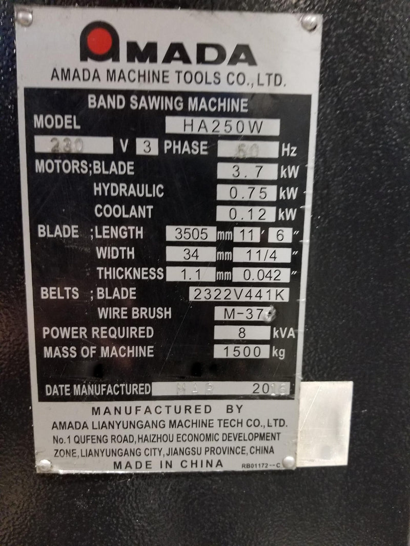 Amada HA 250 W Saw