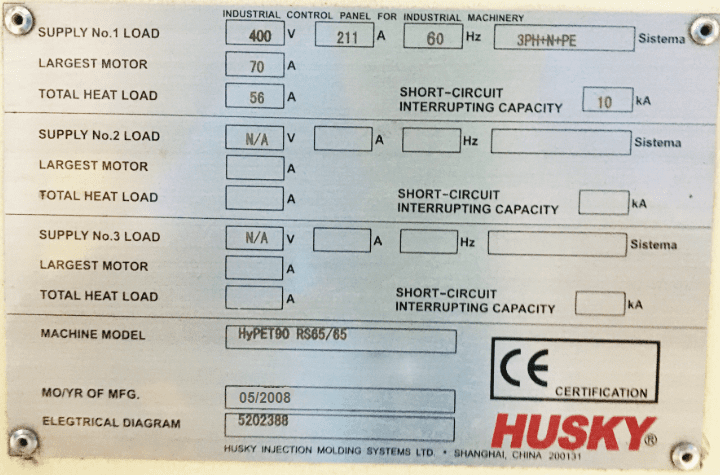Husky HyPet 90 Injection Molding Machine