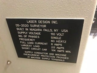 Laser Design Inc (LDI) DS 2020 3D Laser Scanner