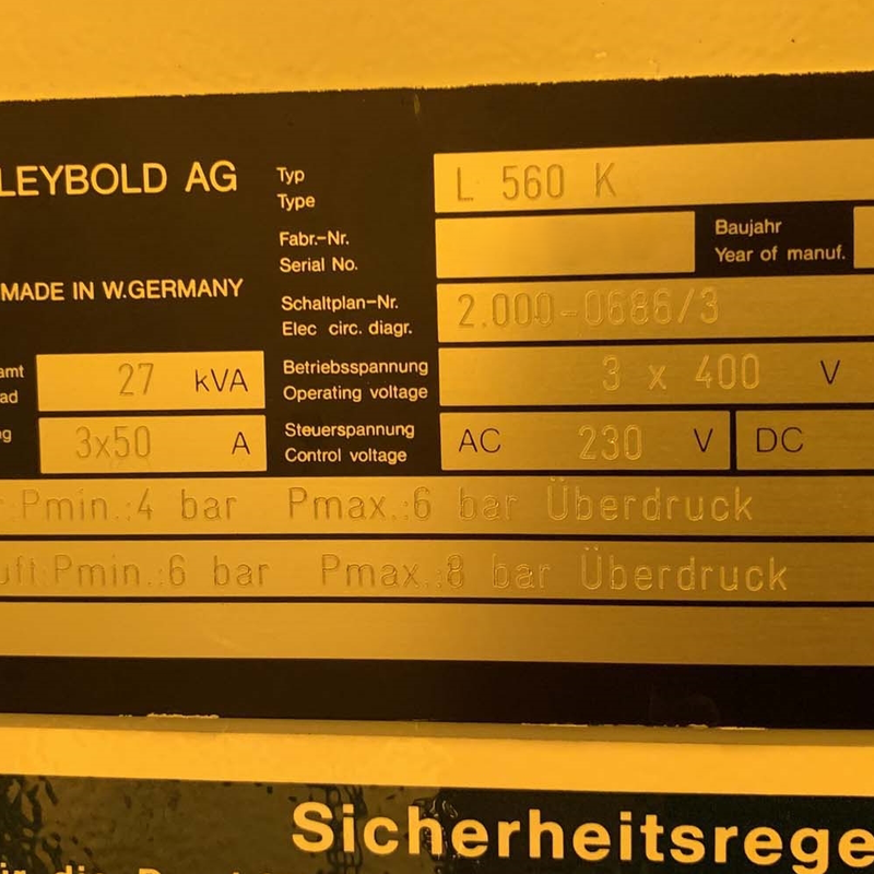 Leybold L 560 E-Beam Evaporator