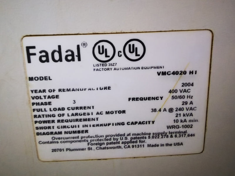 Fadal VMC 4020 HI MC