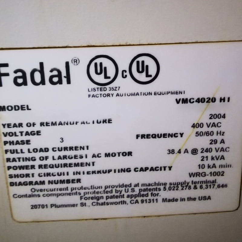 Fadal VMC 4020 HI MC