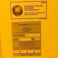 Micronic LRS 230-IT Laser Lithography