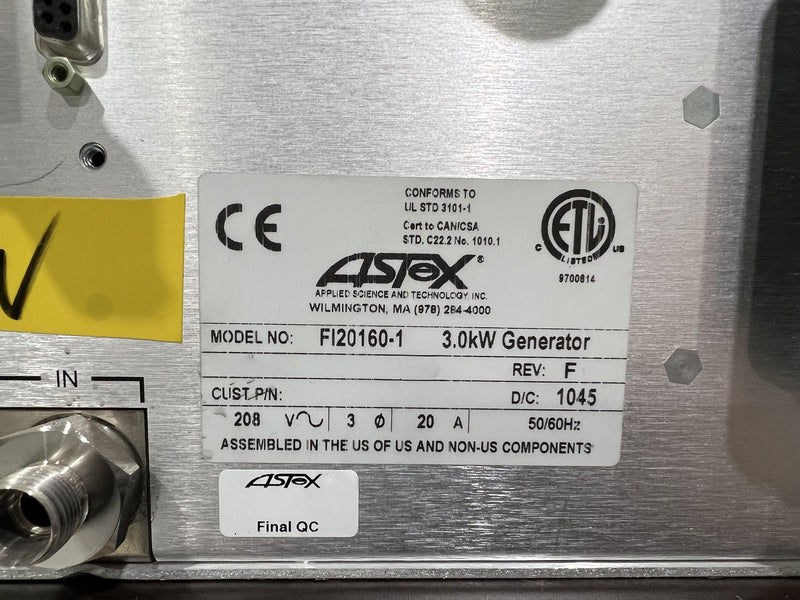 MKS FI 20160 1 Microwave Plasma Generator