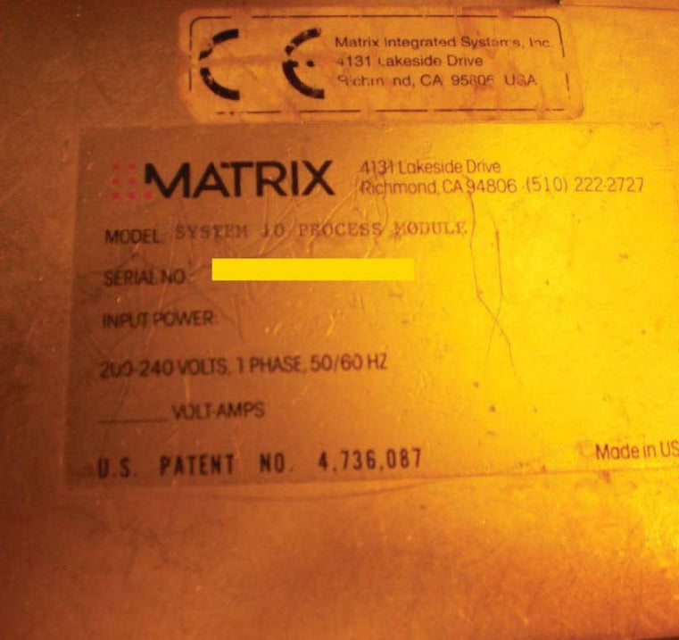 Matrix System 10, Model 1178 Plasma Stripper