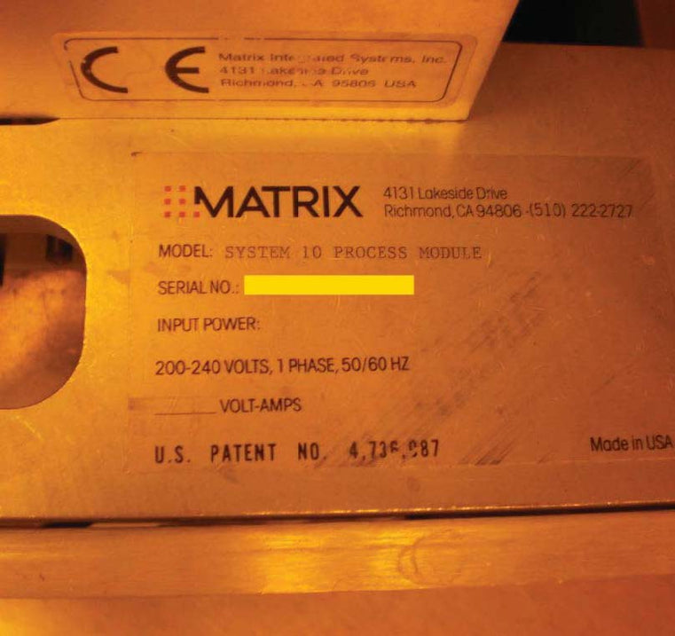 Matrix System 10, Model 1178 Plasma Stripper