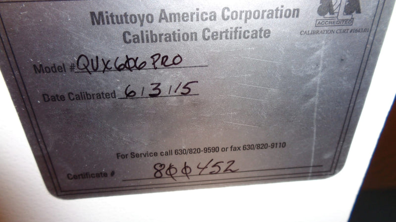 Mitutoyo QUX 606 Pro 3D CNC Vision Measuring Machine