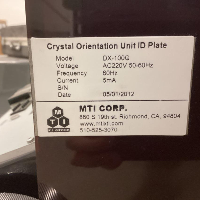 MTI DX 100 G Crystal Orientation Unit
