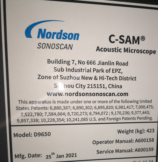 Nordson / Sonoscan D 9650 C-SAM Acoustic Microscope
