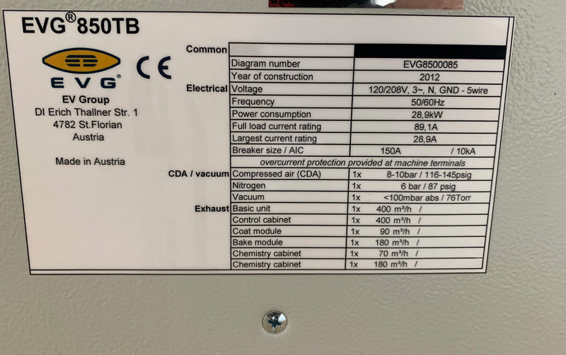 EVG 850 Wafer Bonder