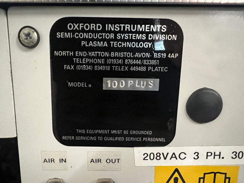 Oxford Plasmalab 100 Plus RIE (Reactive Ion Etcher)