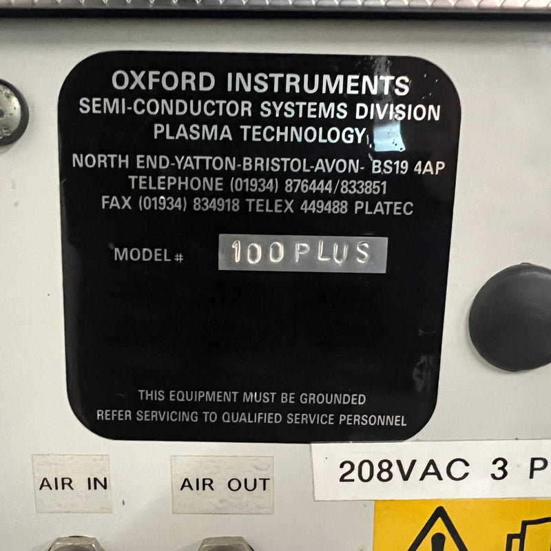 Oxford Plasmalab 100 Plus ICP Etcher (Inductively Coupled Plasma)