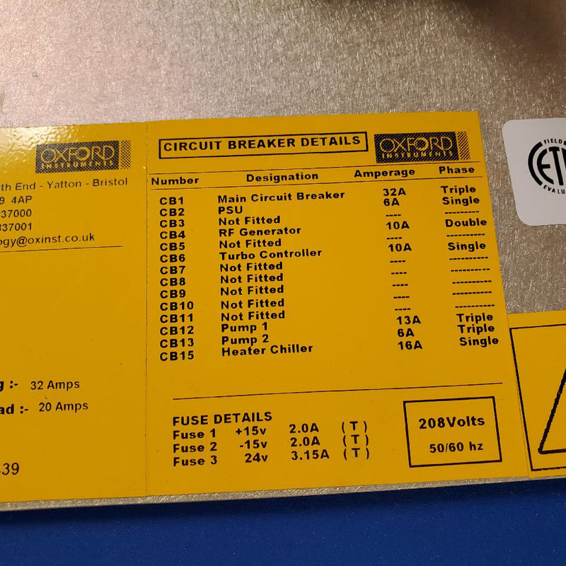 Oxford Plasmalab 800 Plus RIE (Reactive Ion Etcher)