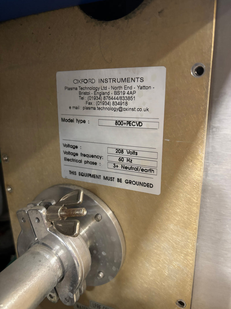 Oxford 800 PECVD (Plasma-Enhanced Chemical Vapor Deposition)