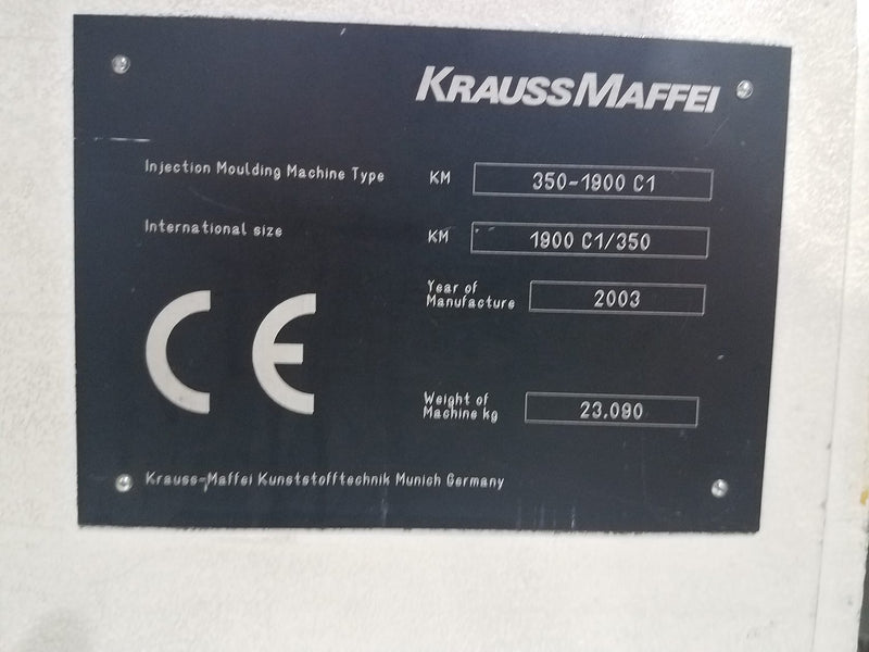 Krauss Maffei 350 1900 C 1 Injection Molding Machine