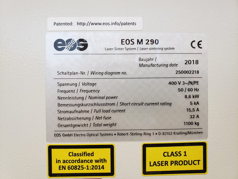 EOS M 290 Metal 3D Printer