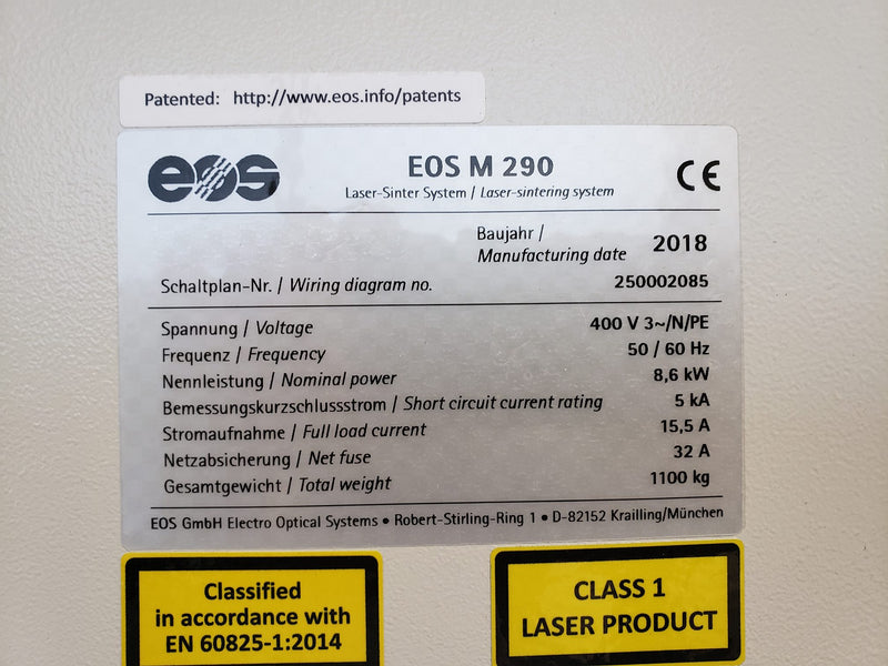 EOS M 290 Metal 3D Printer