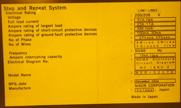 Nikon NSR S 207 D Stepper