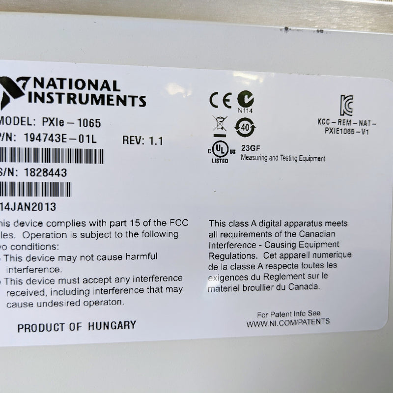 National Instruments NI PXIe 1065 Chassis