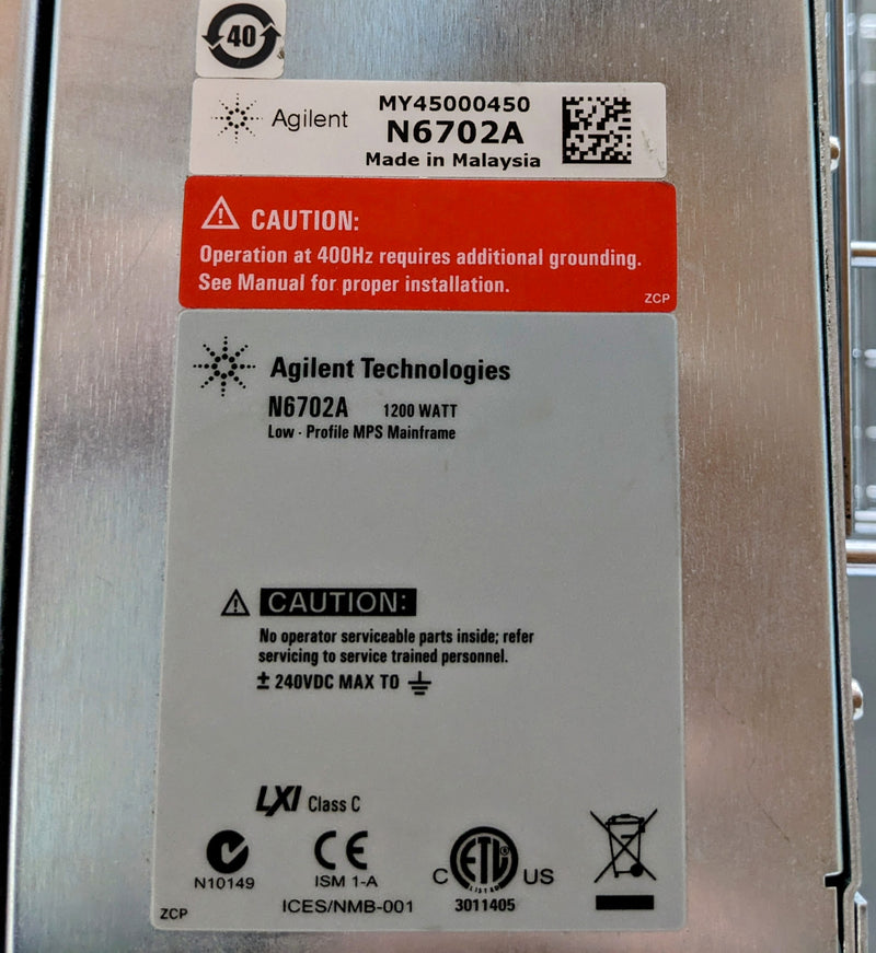 Agilent N 6702 A Low Profile MPS Mainframe