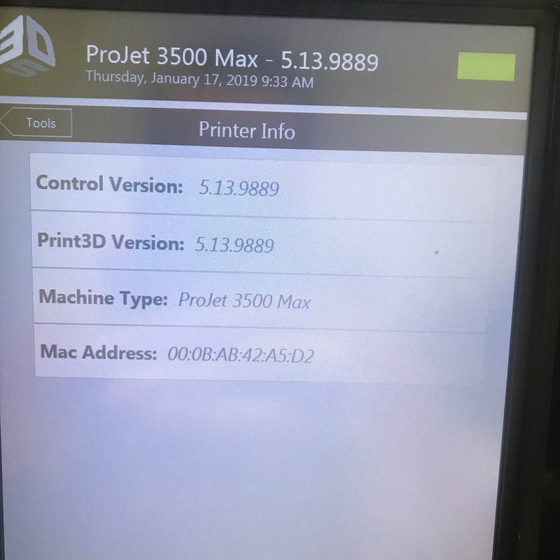 3D Systems ProJet 3500 HD Max 3D Printer