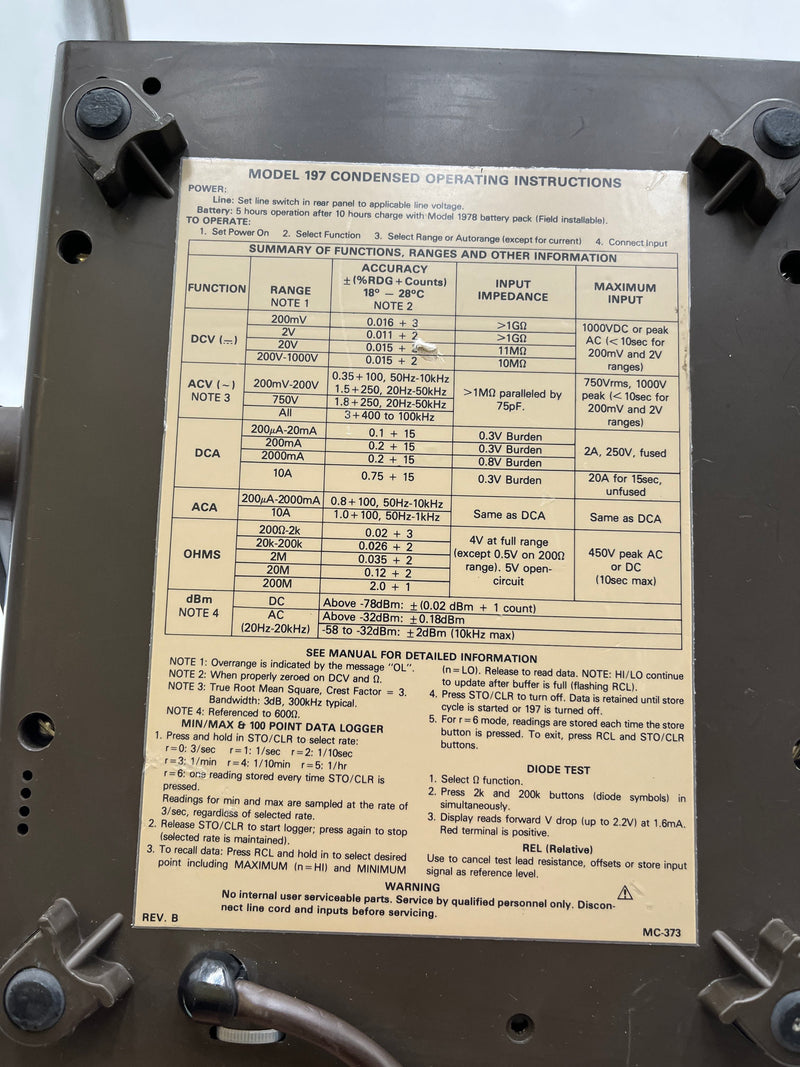 Keithley 197 Autoranging Microvolt DMM