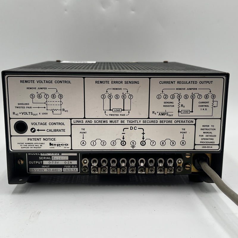 Kepco ABC 7.5 2 M DC Power Supply