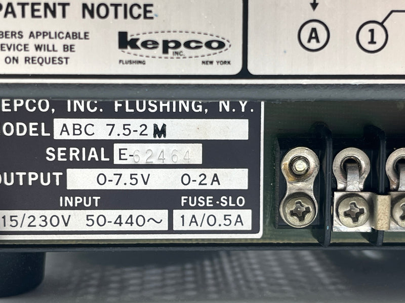 Kepco ABC 7.5 2 M DC Power Supply