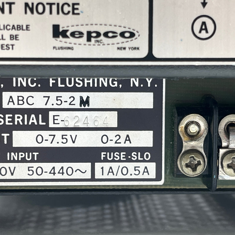 Kepco ABC 7.5 2 M DC Power Supply
