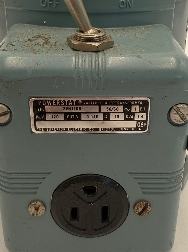 Powerstat 3 PN 116 B Variable Autotransformer
