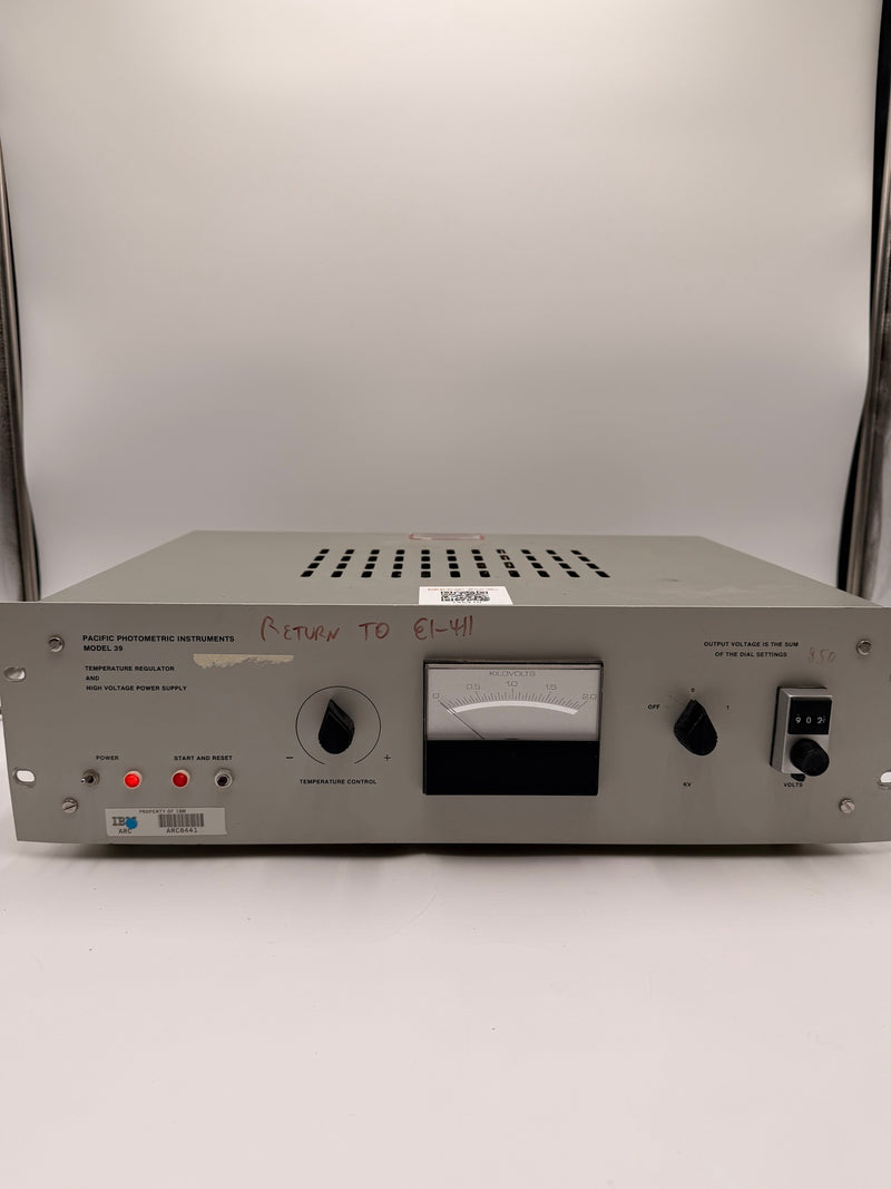 Pacific Photometric 39 Temperature Regulator / High Voltage Power Supply