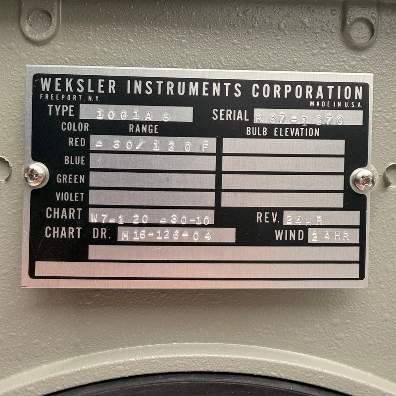 Weksler 10 G 1 A Temperature Recorder