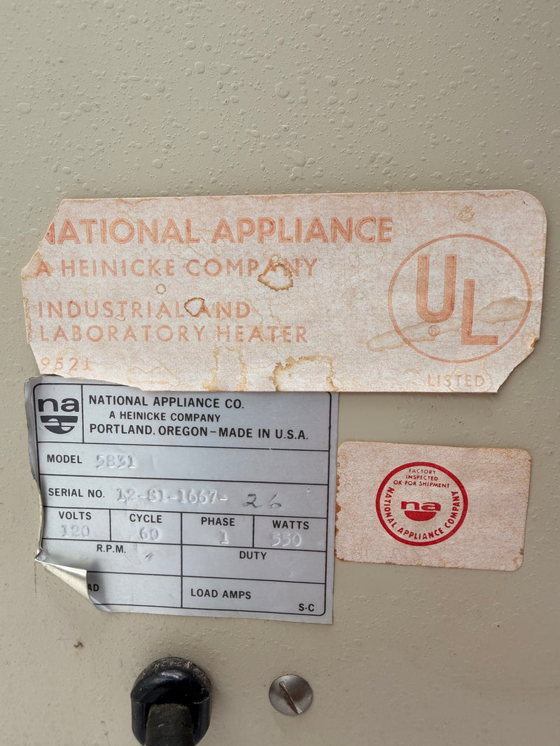 National Appliance 5831 Vacuum Oven
