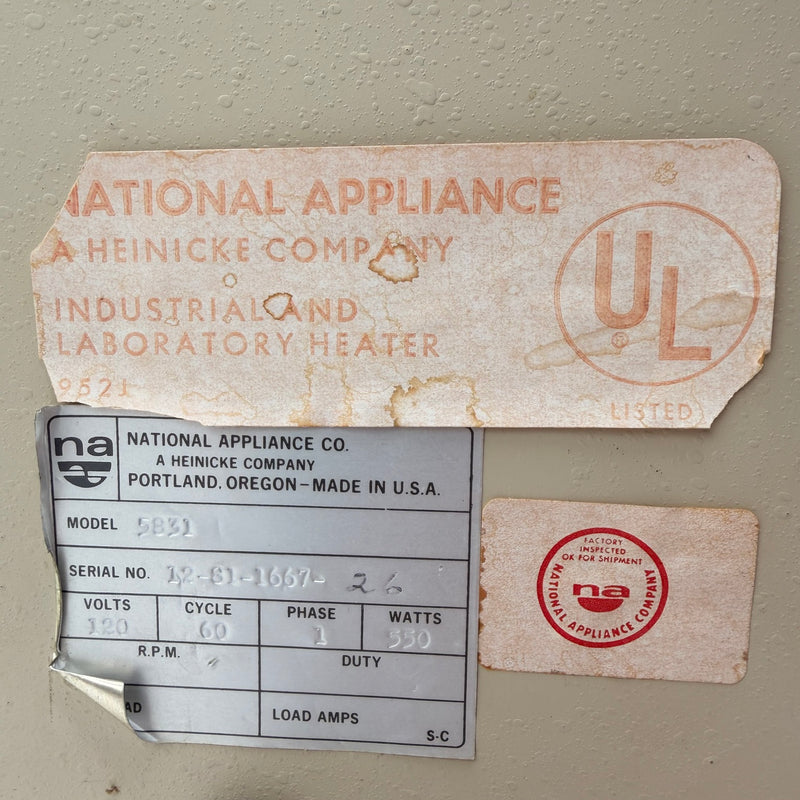 National Appliance 5831 Vacuum Oven