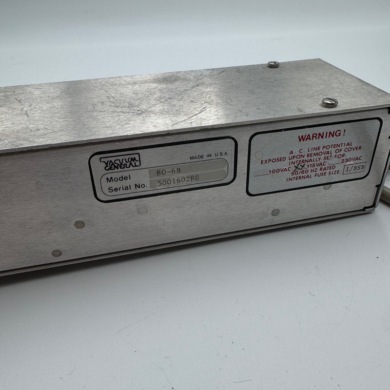 Vacuum General 80 6 B Vacuum Pressure Controller