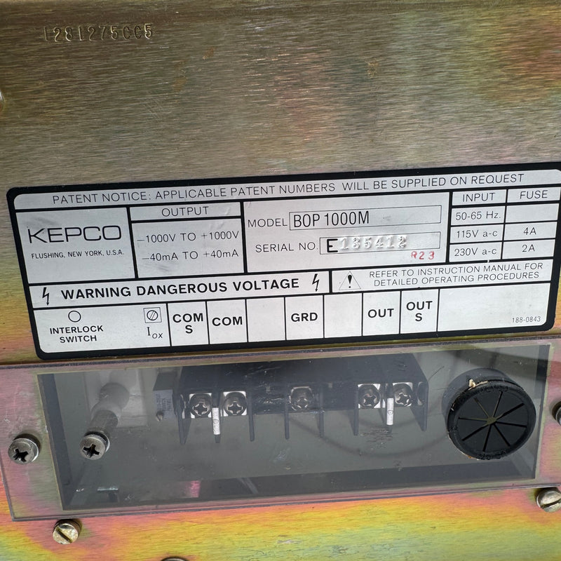 Kepco B 0 P 1000 M Bipolar Operation Power Supply Amplifier