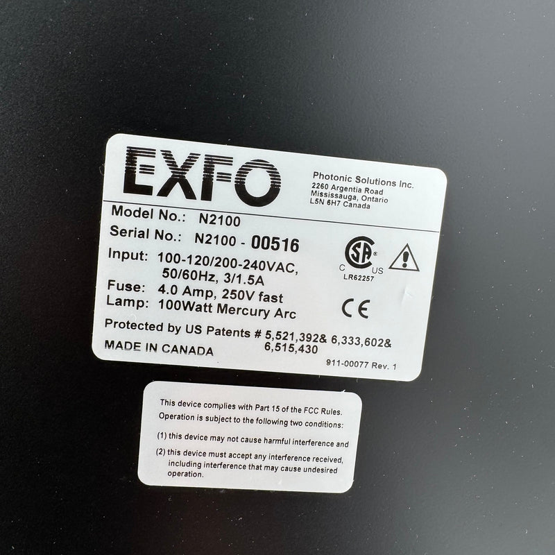 EXFO N 2100 Power Supply / Light Source Controller