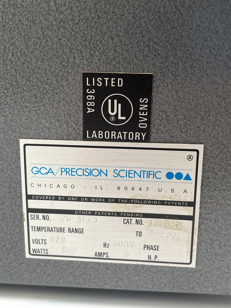 GCA / Precision Scientific 19 Laboratory Oven