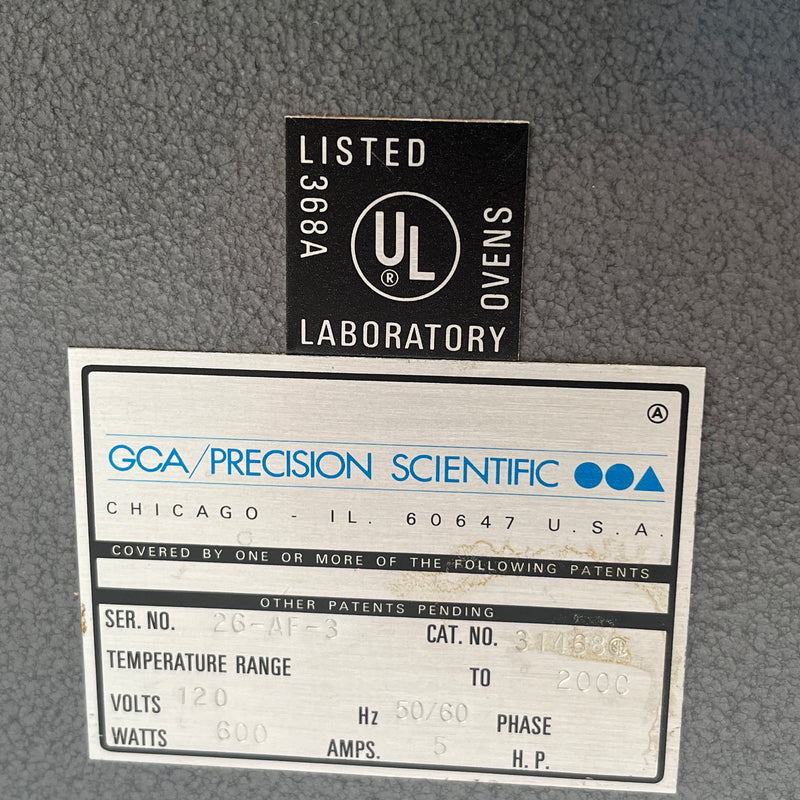 GCA / Precision Scientific 19 Laboratory Oven