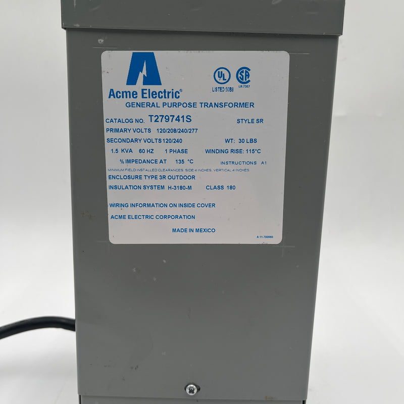 Acme Electric T 279741 S Transformer
