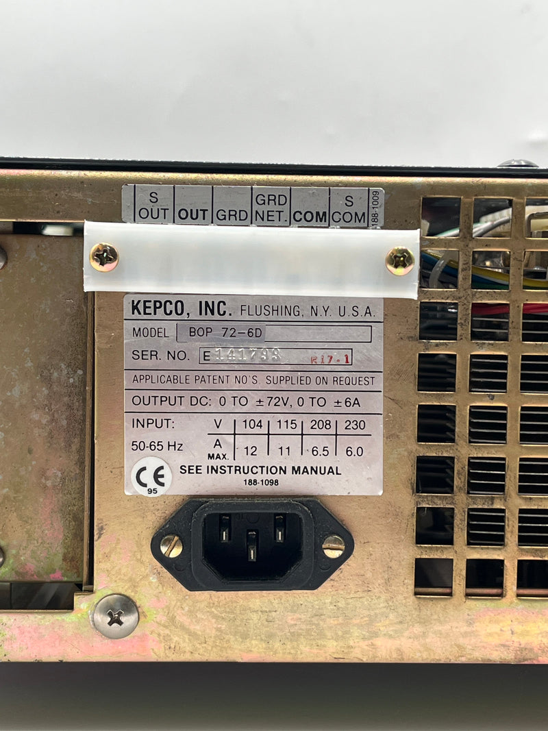 Kepco BOP 72 6 D Power Supply