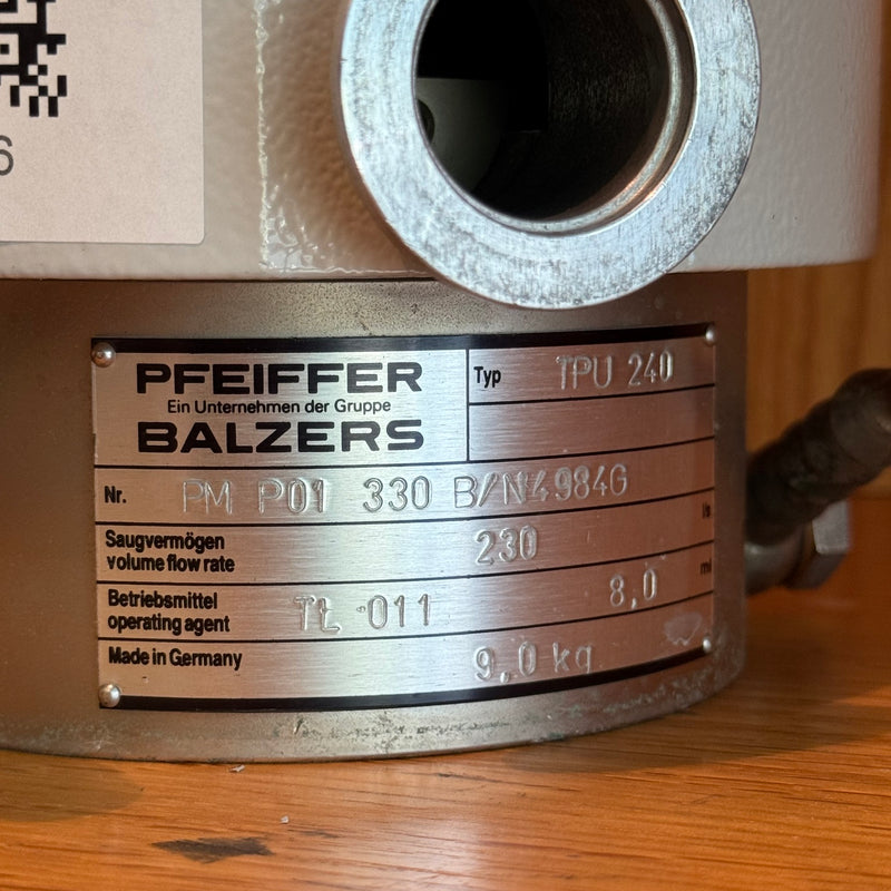 Balzers Pfeiffer TPU 240 Turbomolecular Pump