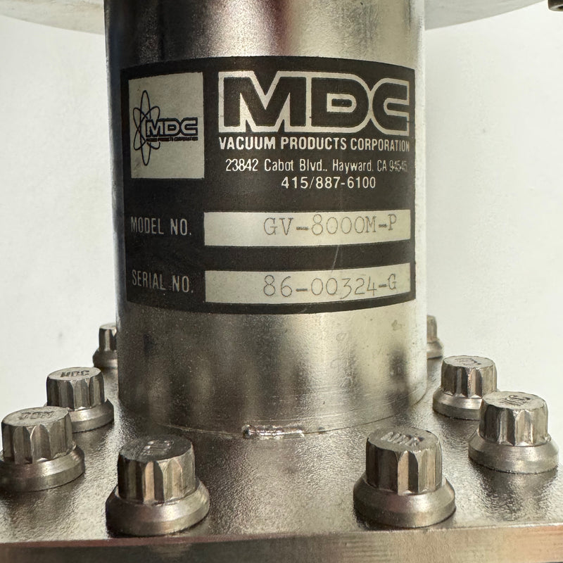 MDC GV 8000 M P Manual High Vacuum Gate Valve