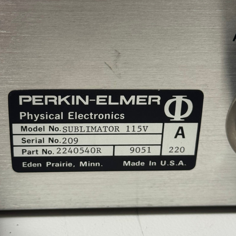 Perkin Elmer Sublimator 115 V Vacuum Sublimation Pump