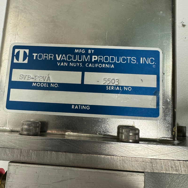 Torr Vacuum SVB 22 VA Vacuum Isolation Valve