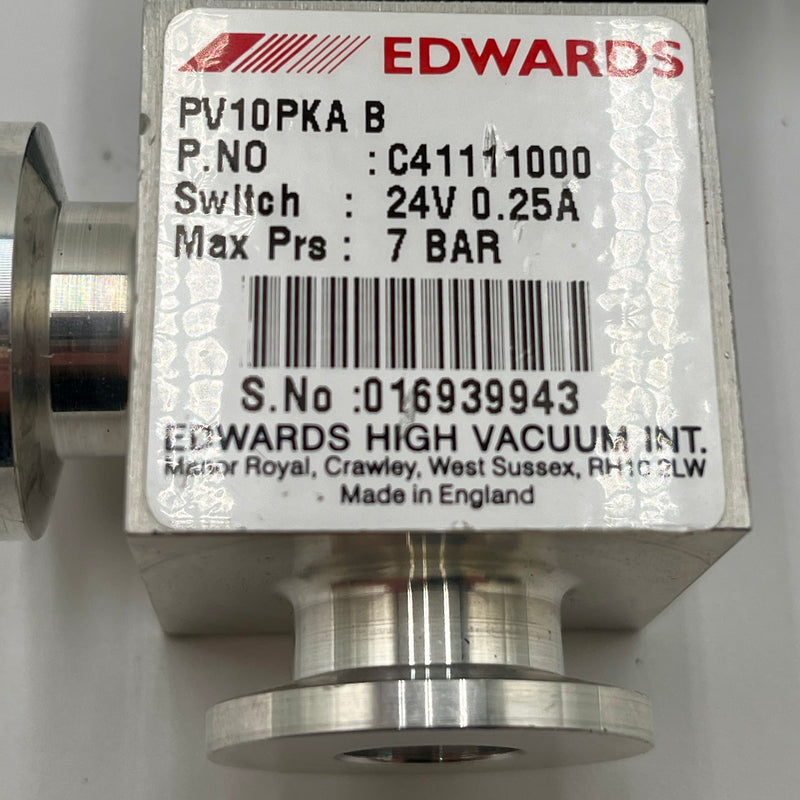 Edwards PV 10 PKA B Right Angle Vacuum Valve