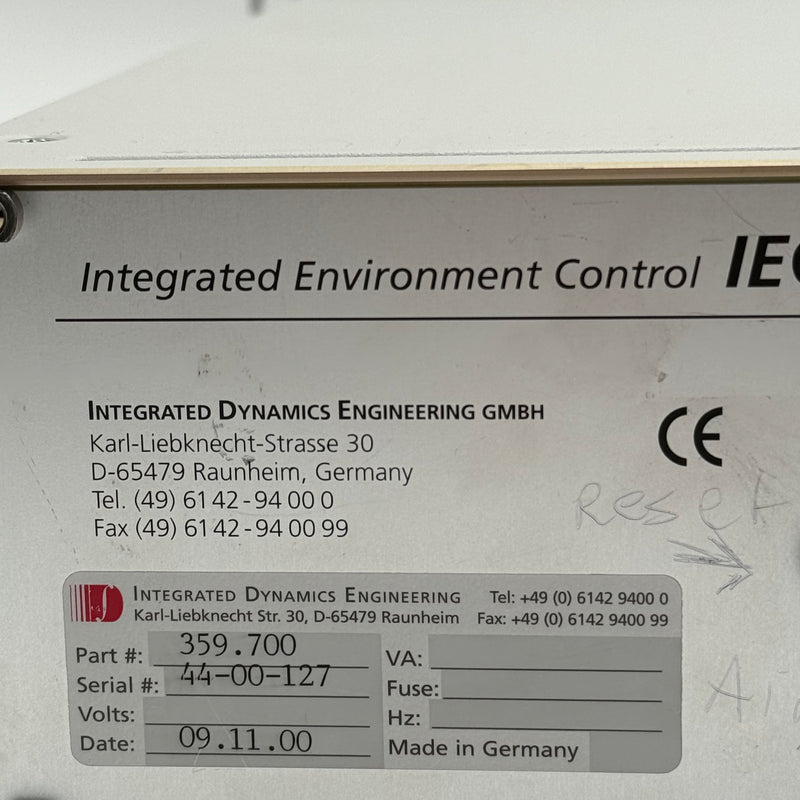 Integrated Dynamics Engineering (IDE) IEC 359 700 Environmental Control Unit