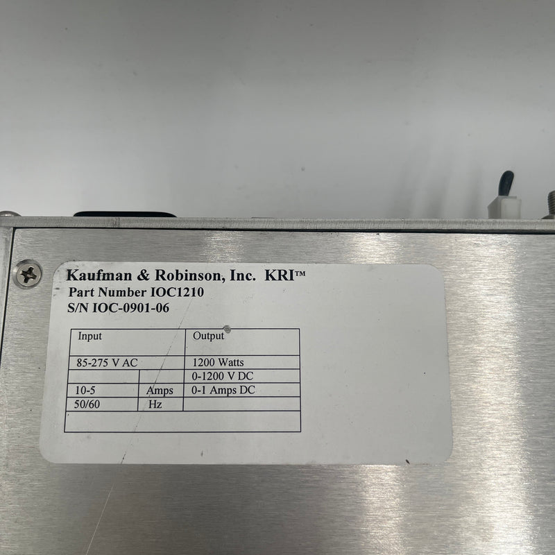 KRI Kaufman & Robinson Ion Source System